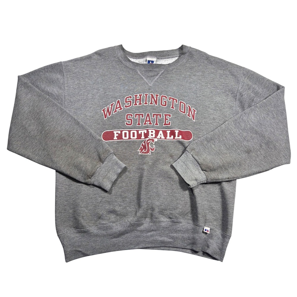 Vintage Russell Athletic Washington State Football Sweatshirt Gray Mens M Retro